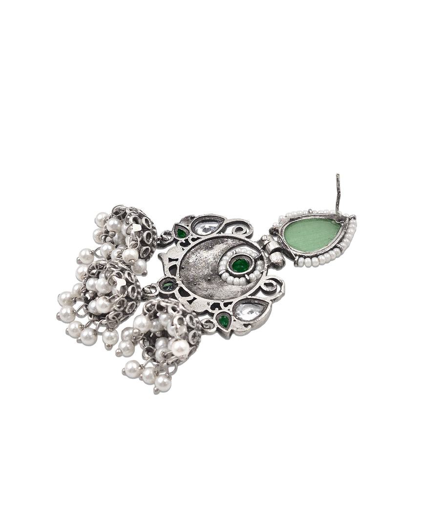 Marie Jhumka Stone Earrings
