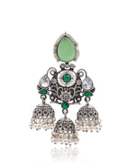 Load image into Gallery viewer, Marie Jhumka Stone Earrings