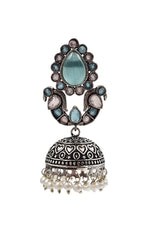 Load image into Gallery viewer, Zeenat Dangler Stone Earrings