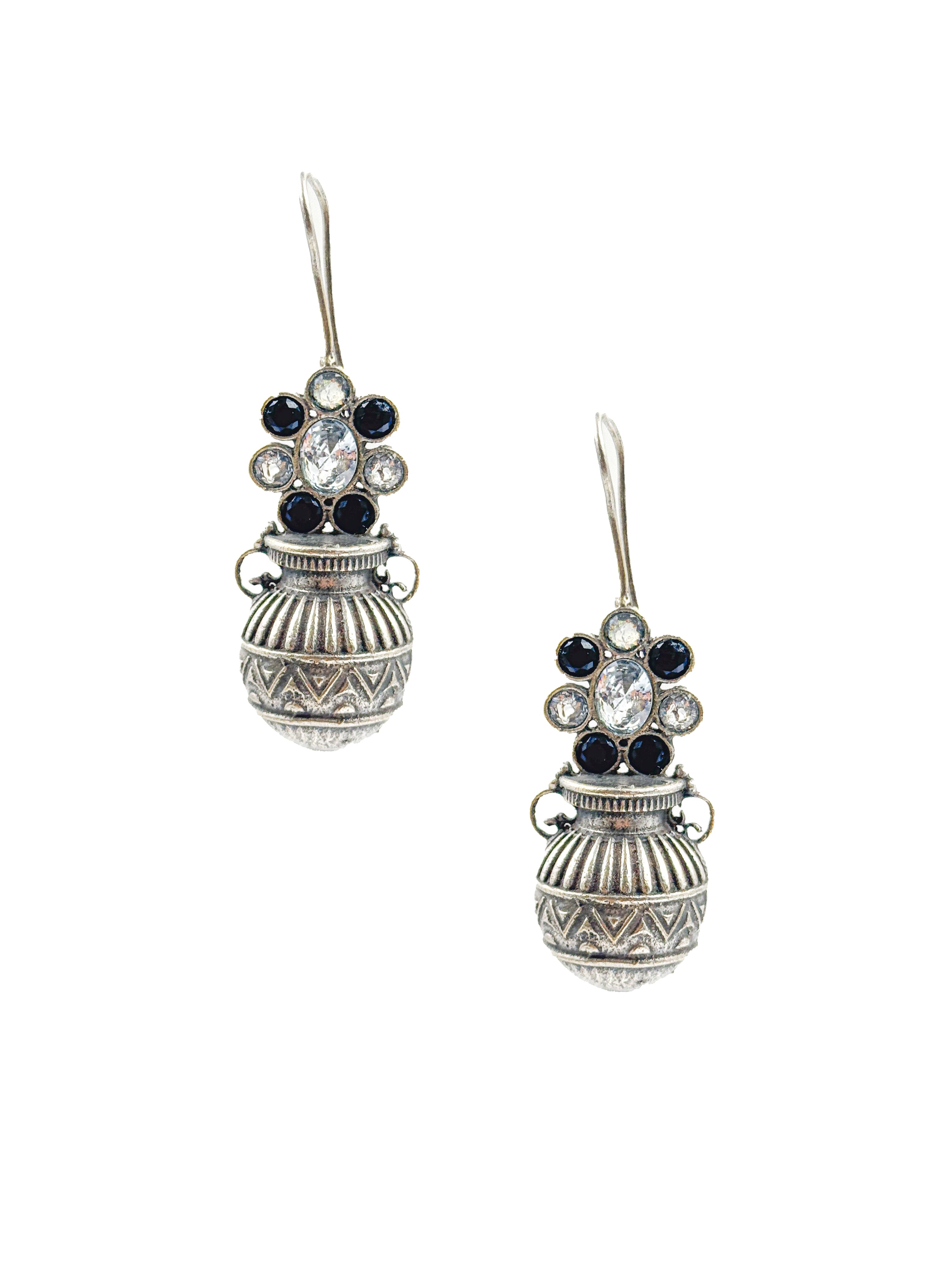 RUBY TRIBAL POT STONE EARRINGS