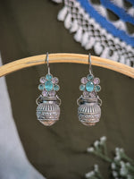 Load image into Gallery viewer, Ruby Tribal Pot Stone Earrings