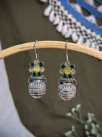Load image into Gallery viewer, Ruby Tribal Pot Stone Earrings