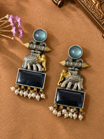 Load image into Gallery viewer, Anushka DualTone Dangler Earrings