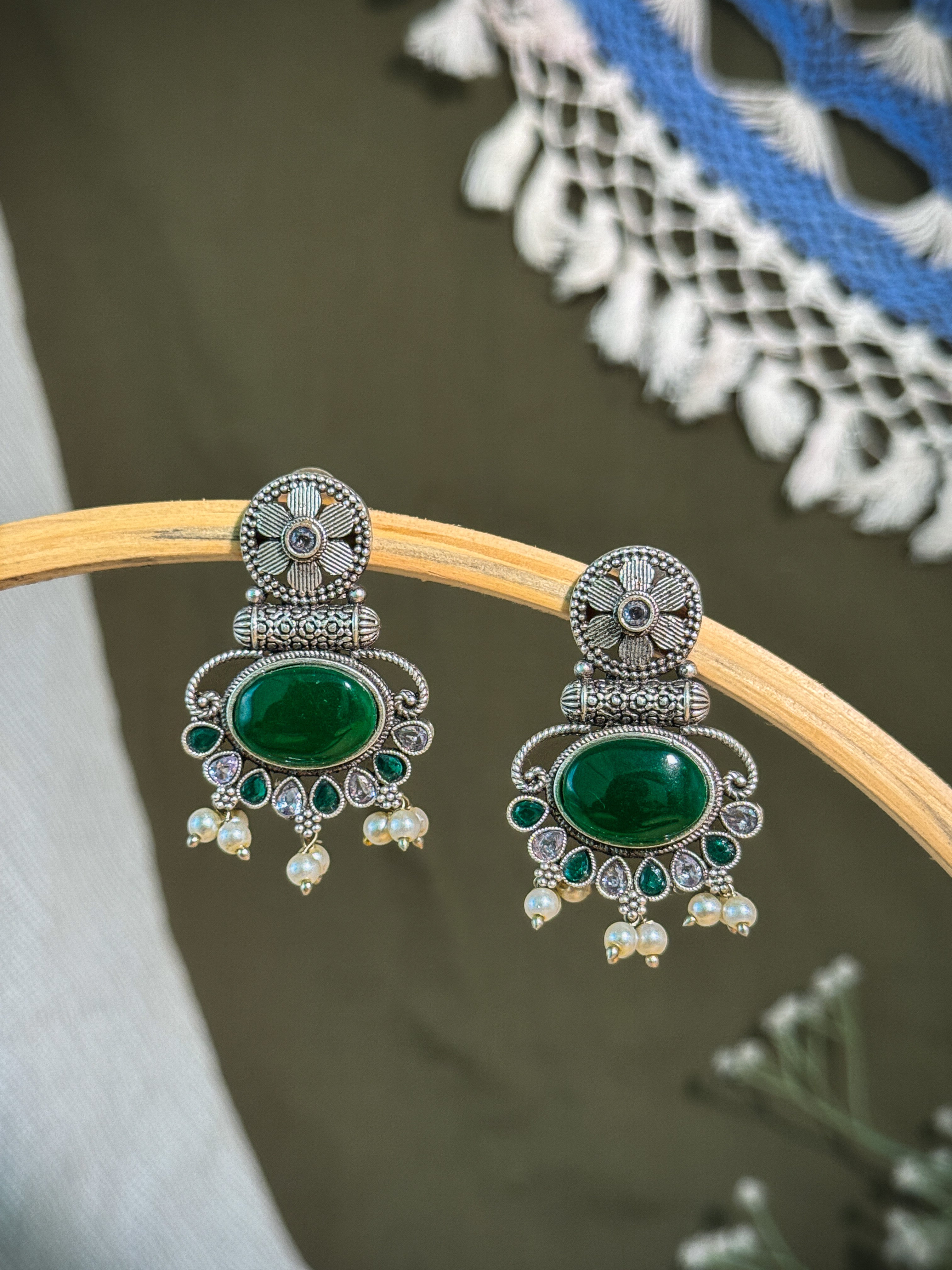 PRISHA ETHNIC STONE EARRINGS