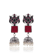 Load image into Gallery viewer, Aanya Jhumka Stone Earrings