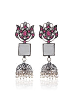Load image into Gallery viewer, Aanya Jhumka Stone Earrings
