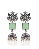 Load image into Gallery viewer, Aanya Jhumka Stone Earrings