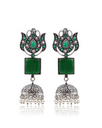 Load image into Gallery viewer, Aanya Jhumka Stone Earrings