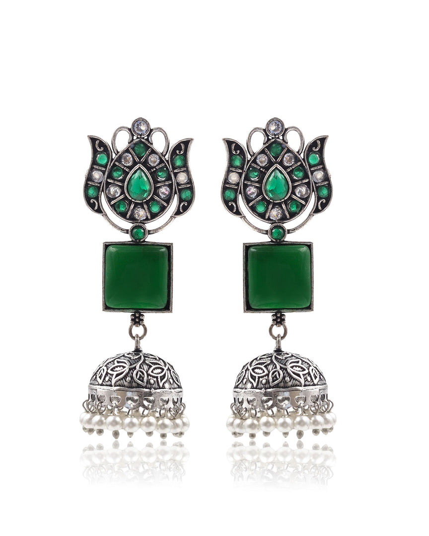 Aanya Jhumka Stone Earrings
