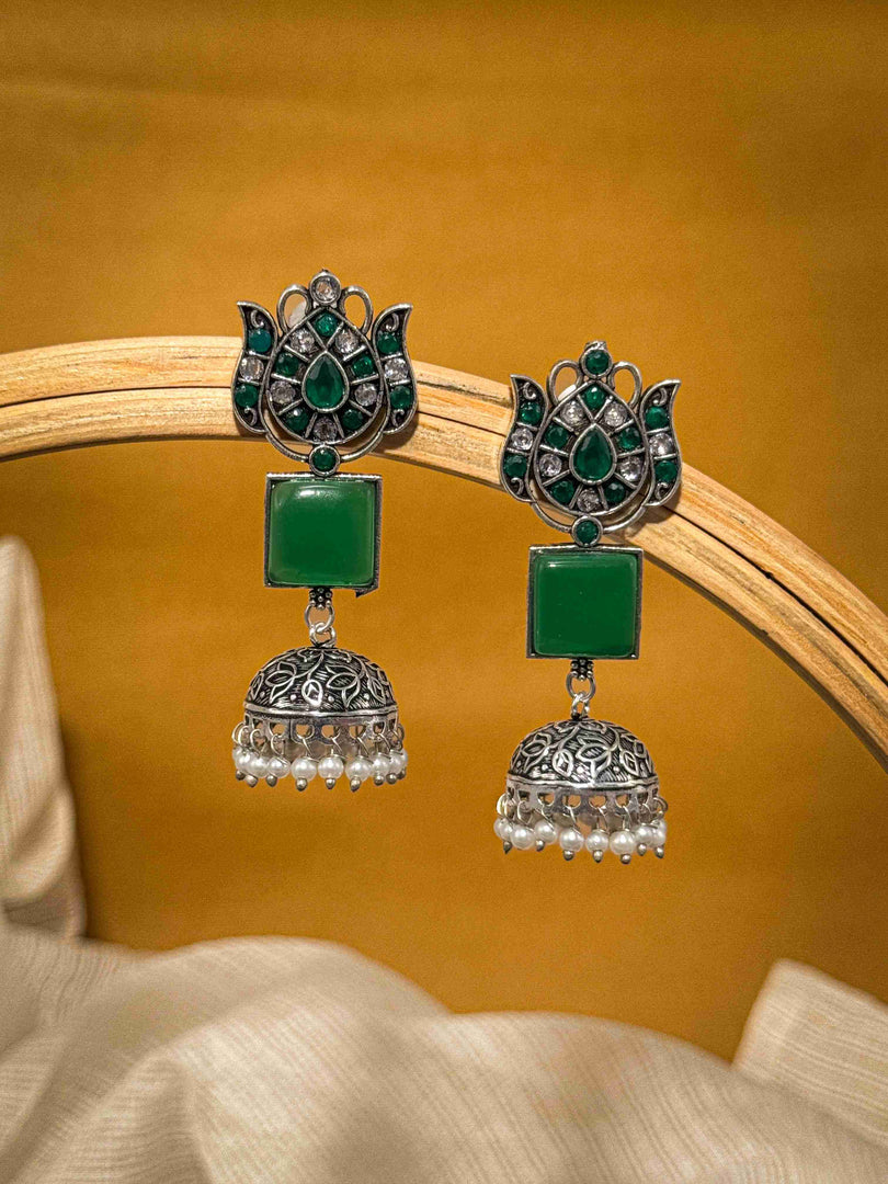 Aanya Jhumka Stone Earrings
