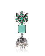 Load image into Gallery viewer, Aanya Jhumka Stone Earrings