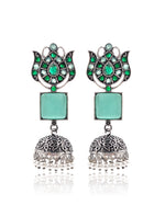Load image into Gallery viewer, Aanya Jhumka Stone Earrings