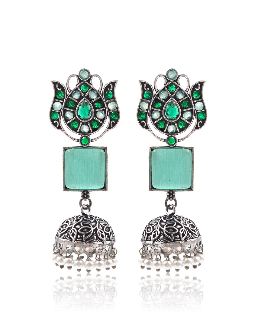 Aanya Jhumka Stone Earrings