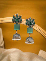 Load image into Gallery viewer, Aanya Jhumka Stone Earrings