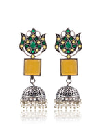 Load image into Gallery viewer, Aanya Jhumka Stone Earrings