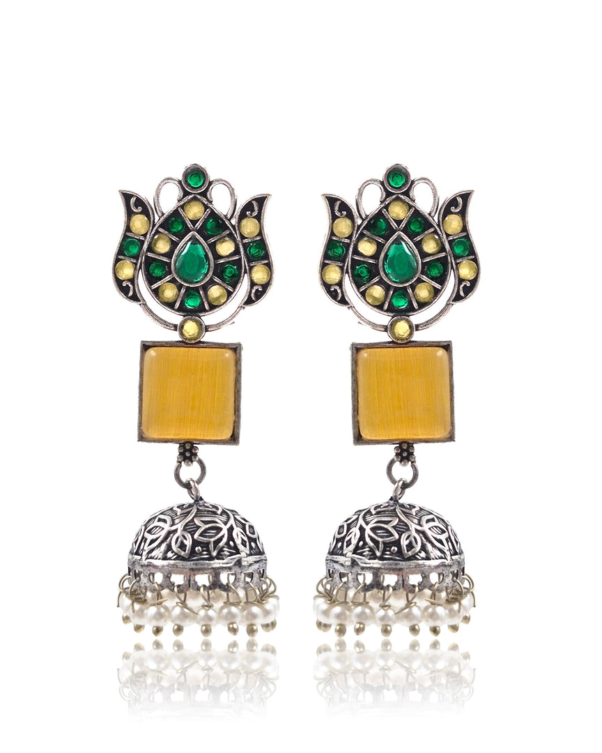 Aanya Jhumka Stone Earrings