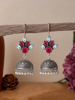 Load image into Gallery viewer, Vaani Jhumka Stone Earrings
