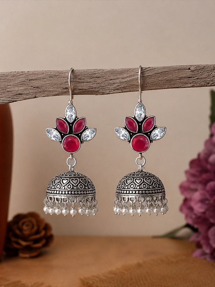 Vaani Jhumka Stone Earrings
