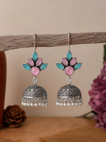 Load image into Gallery viewer, Vaani Jhumka Stone Earrings