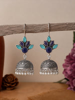 Load image into Gallery viewer, Vaani Jhumka Stone Earrings