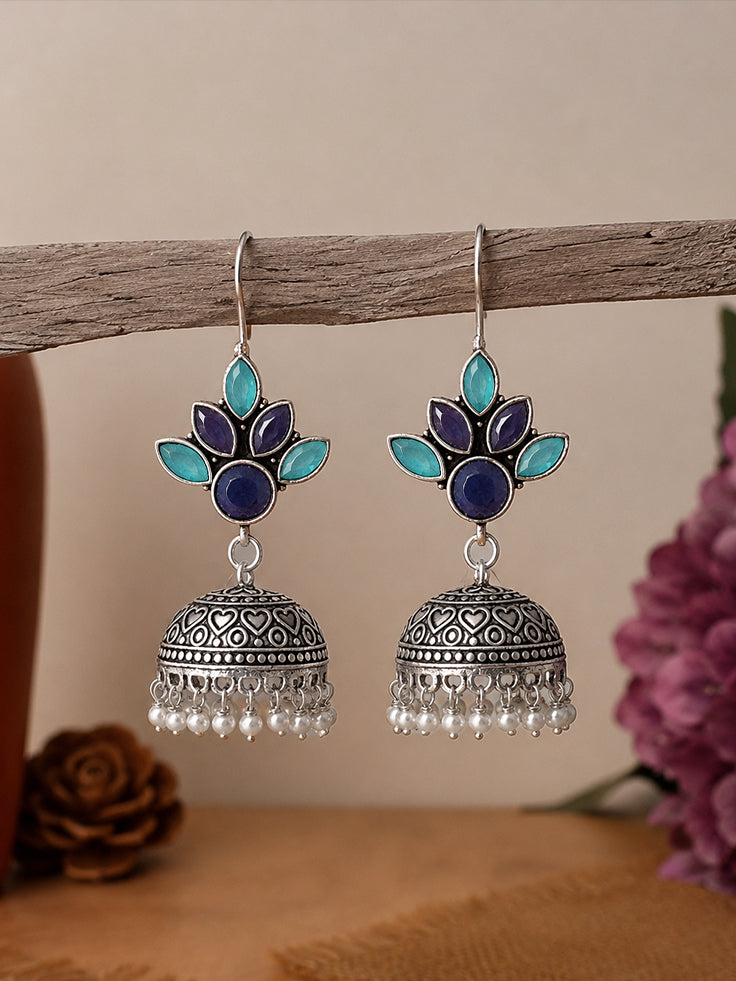Vaani Jhumka Stone Earrings