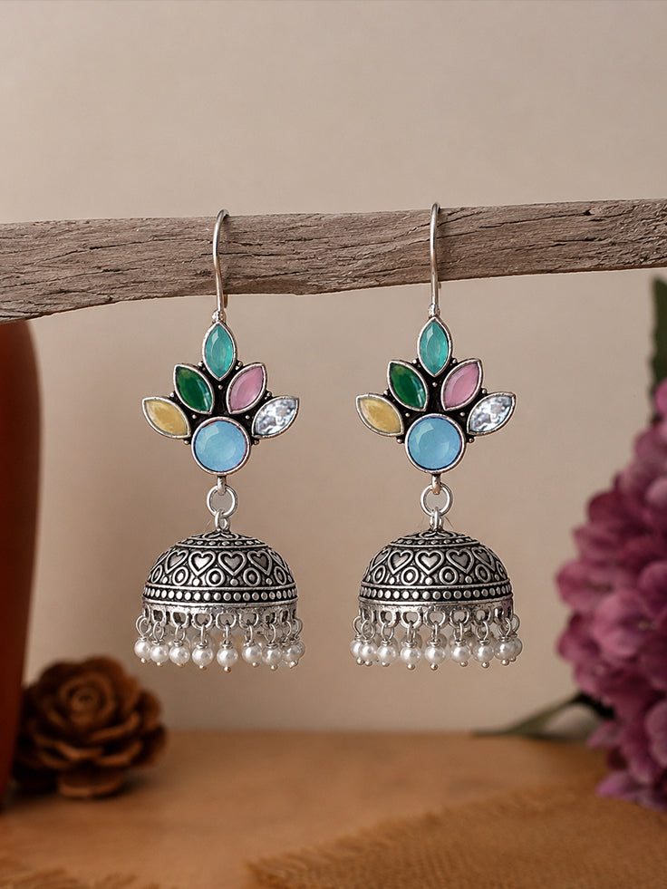 Vaani Jhumka Stone Earrings