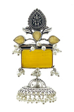 Load image into Gallery viewer, Noor Jhumka Stone Earrings