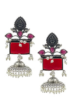 Load image into Gallery viewer, Noor Jhumka Stone Earrings