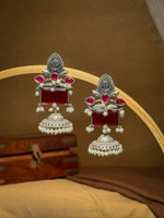 Load image into Gallery viewer, Noor Jhumka Stone Earrings