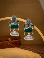 Load image into Gallery viewer, Noor Jhumka Stone Earrings