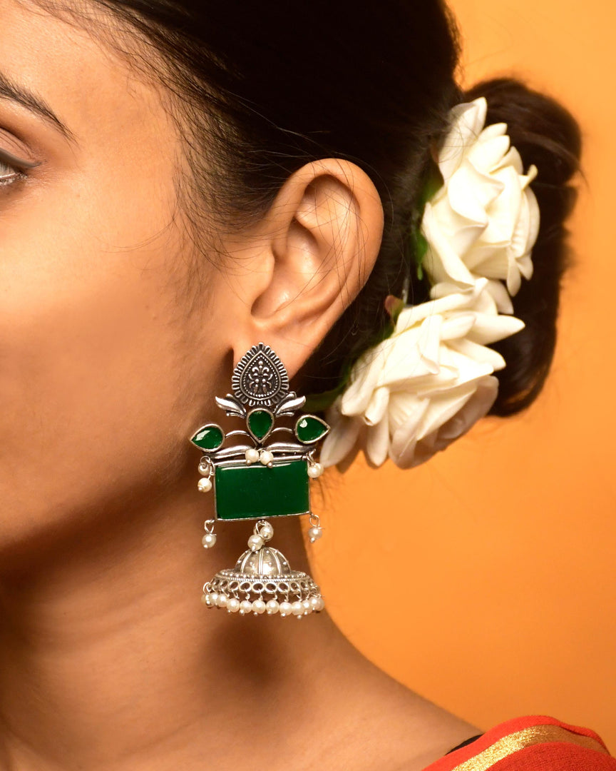 Noor Jhumka Stone Earrings