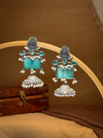 Load image into Gallery viewer, Noor Jhumka Stone Earrings