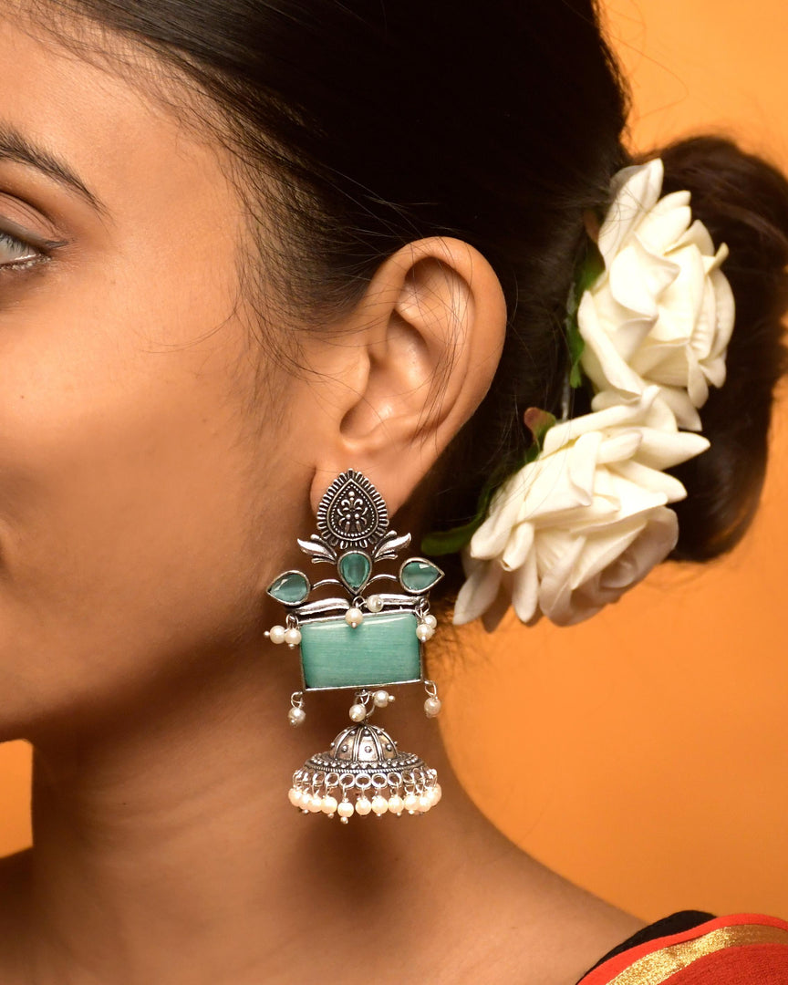 Noor Jhumka Stone Earrings