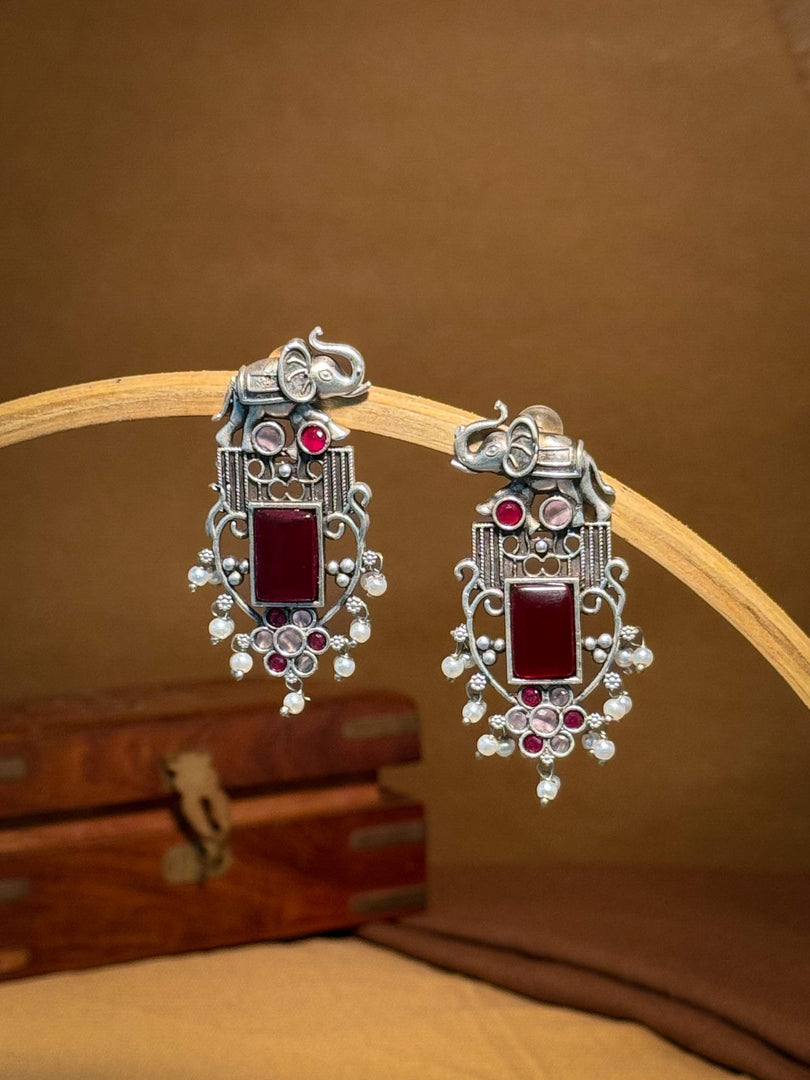 Rudra Stud Stone Earrings