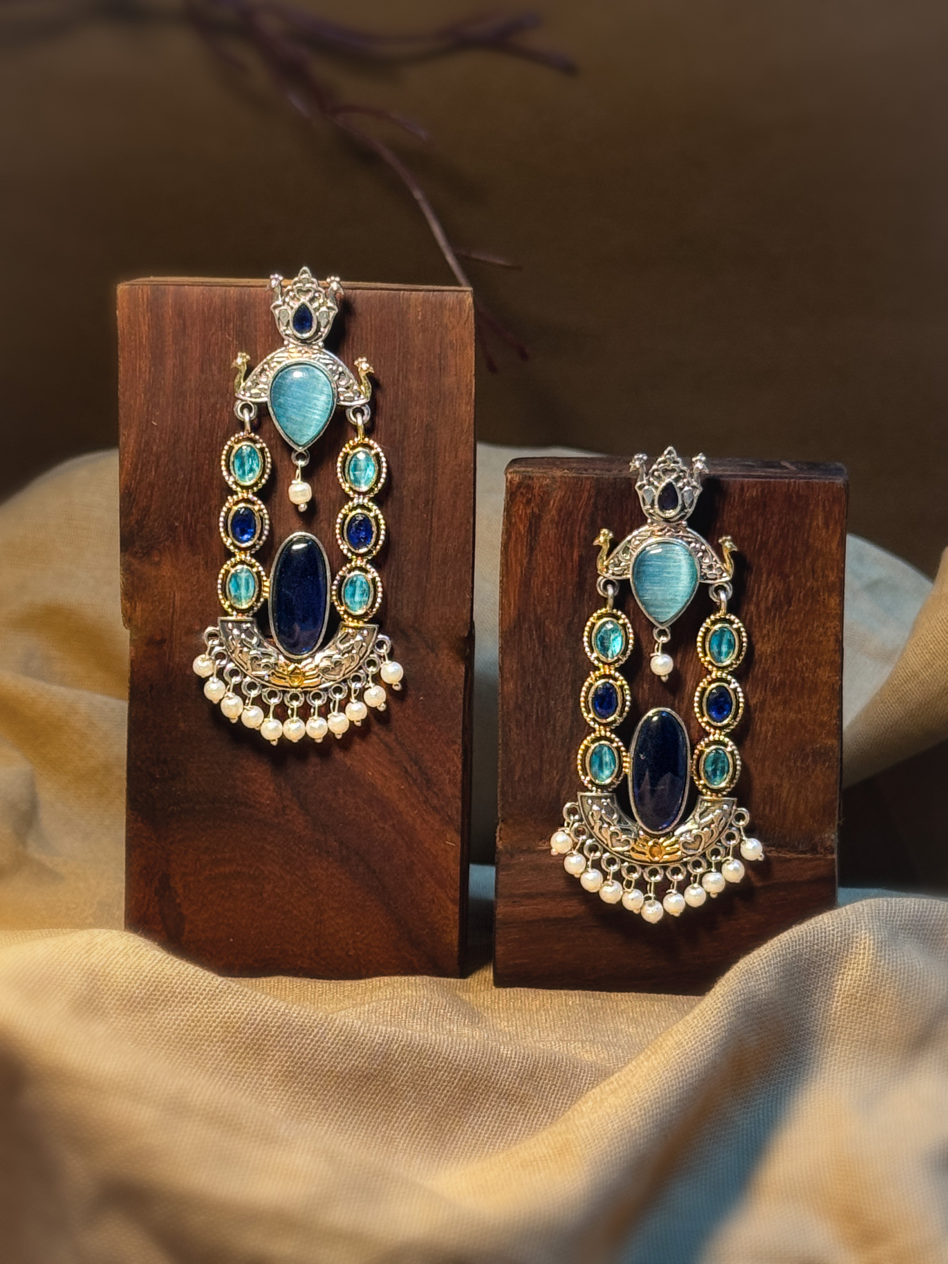 Zeenat Dual Tone Dangler Earrings
