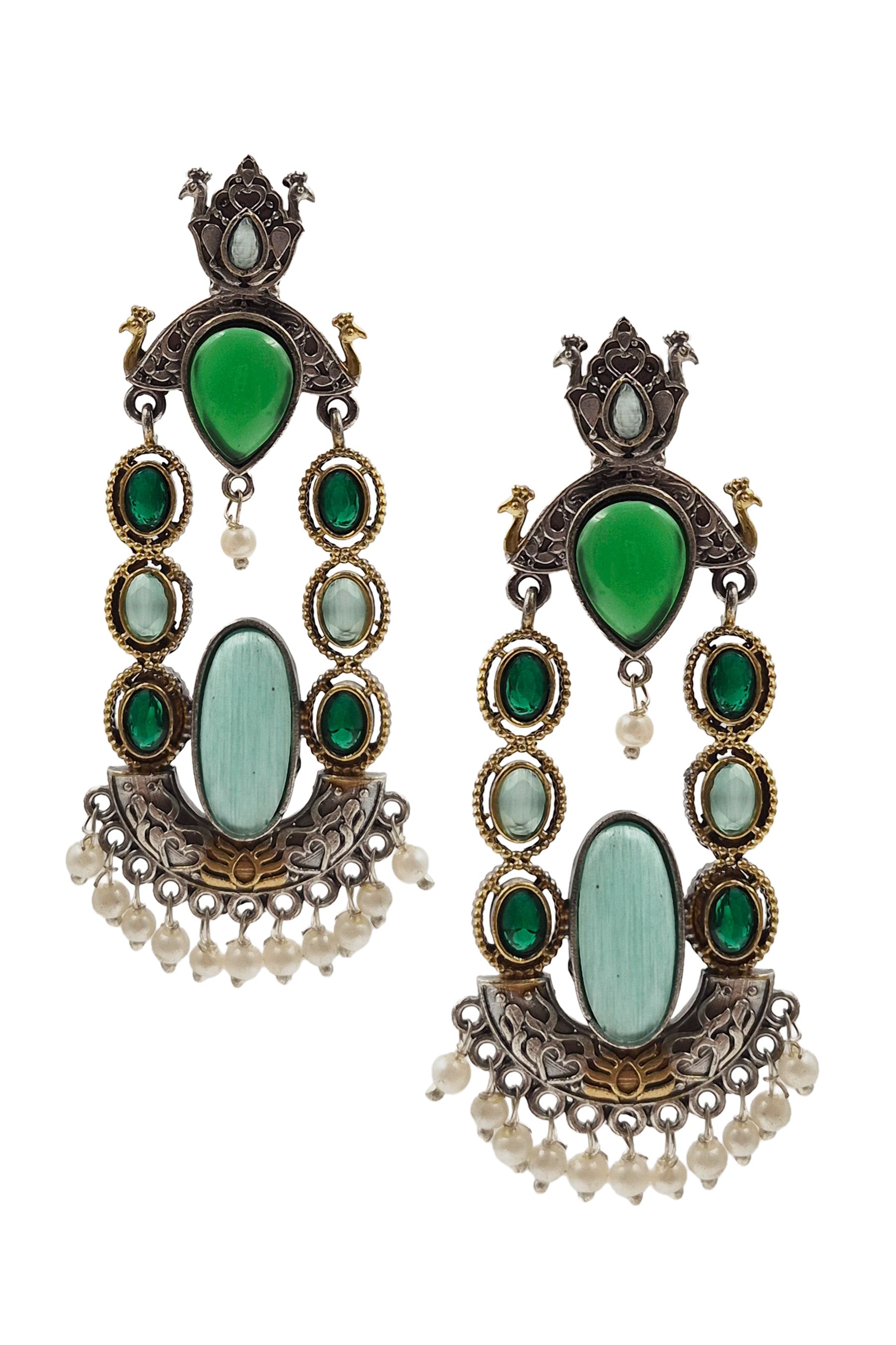 Zeenat Dual Tone Dangler Earrings