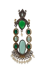 Load image into Gallery viewer, Zeenat DualTone Dangler Earrings