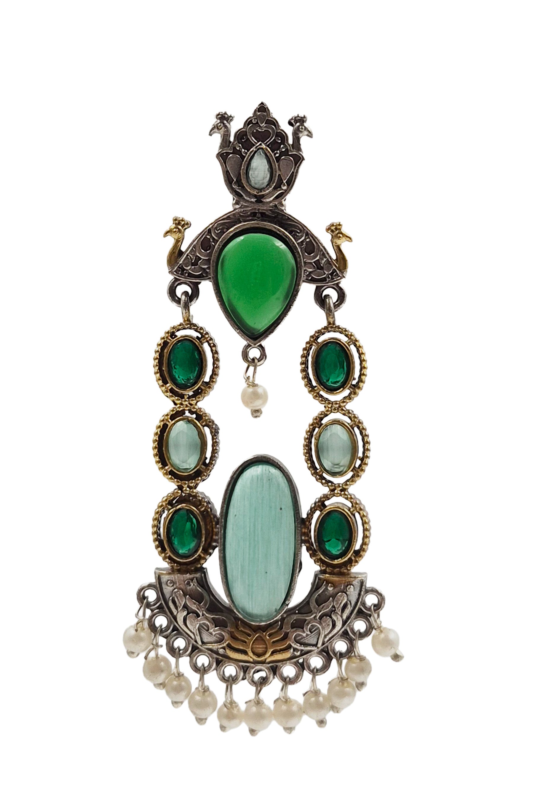 Zeenat Dual Tone Dangler Earrings