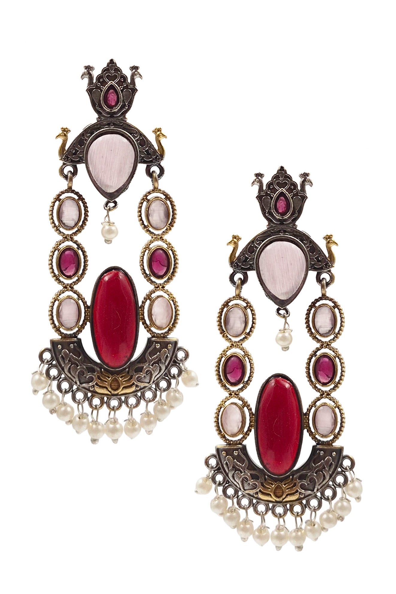 Zeenat Dual Tone Dangler Earrings