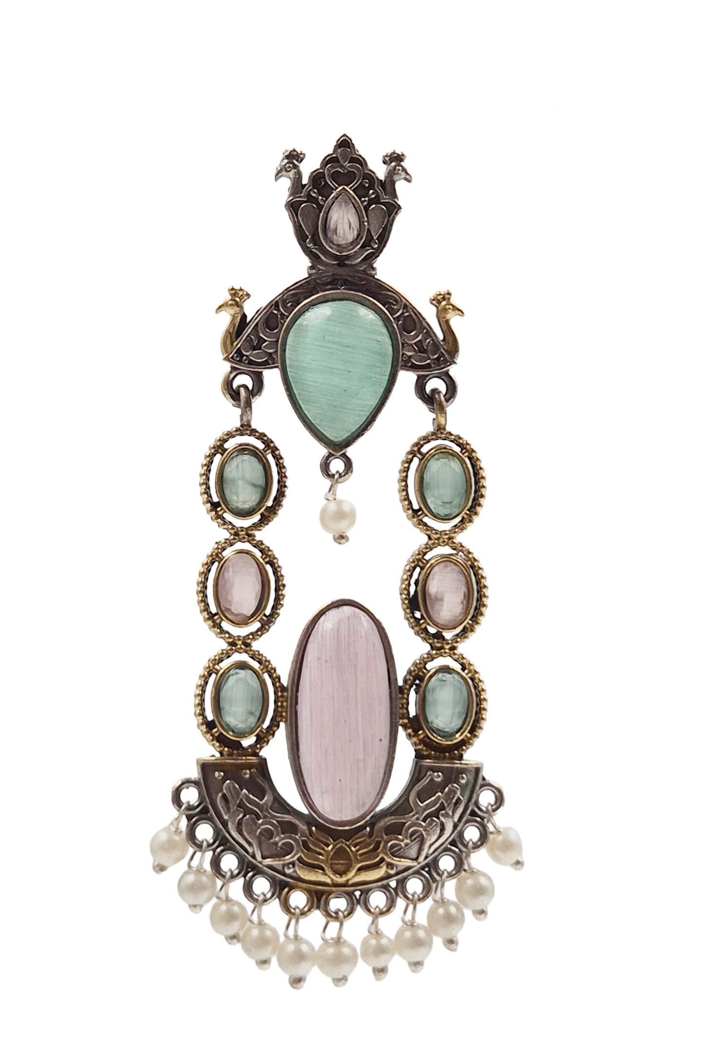 Zeenat Dual Tone Dangler Earrings