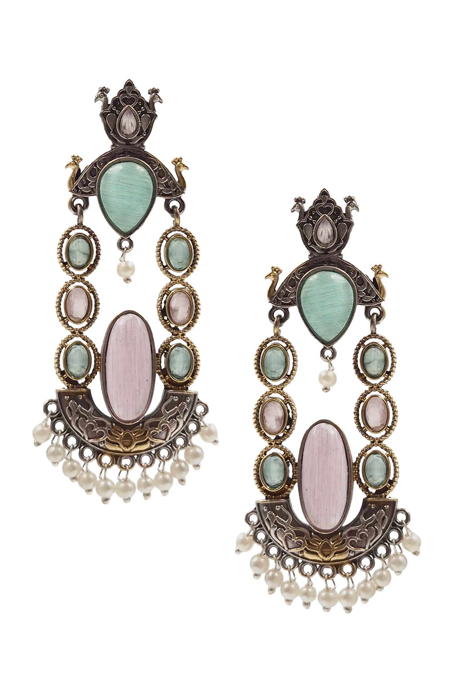 Zeenat Dual Tone Dangler Earrings