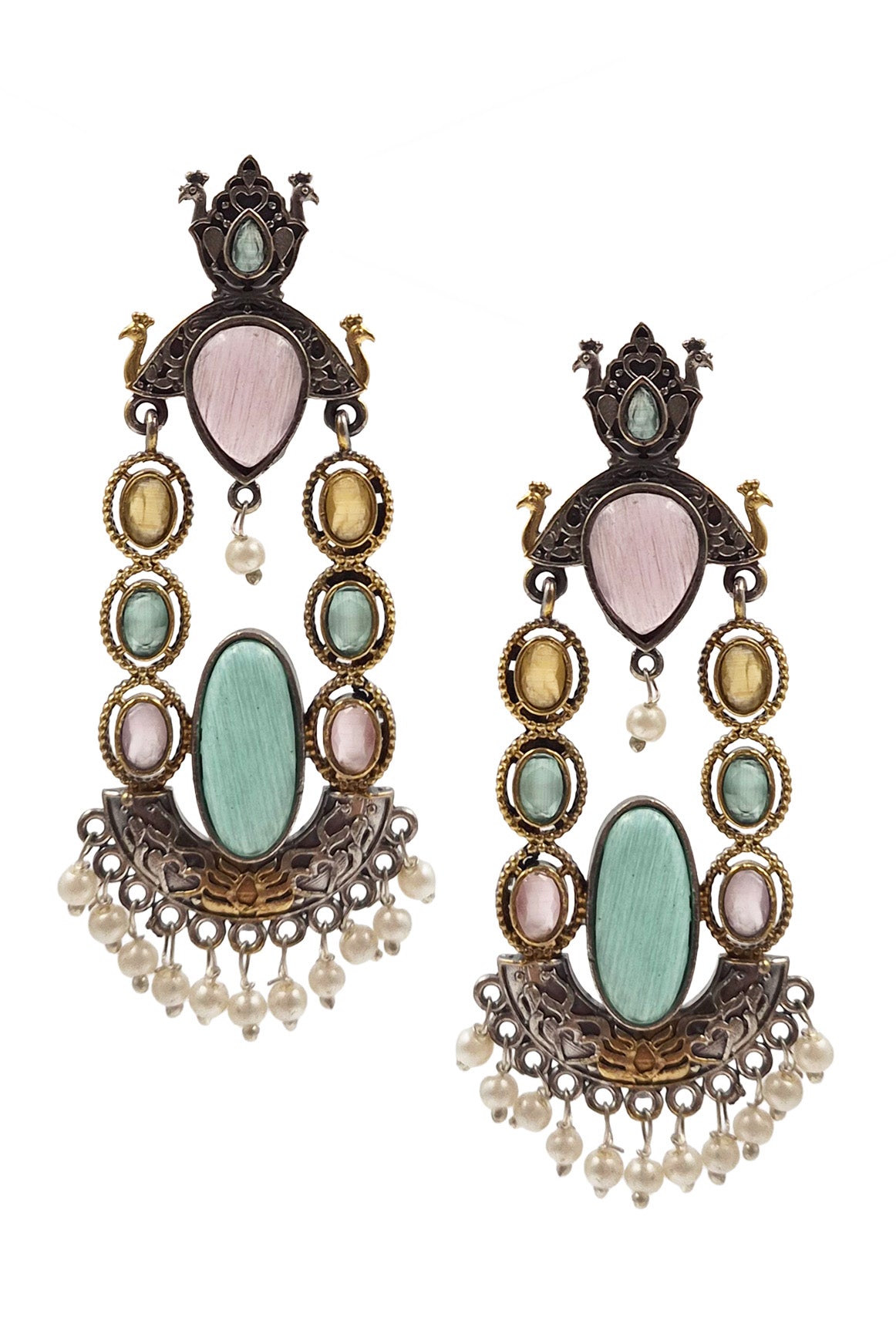Zeenat Dual Tone Dangler Earrings