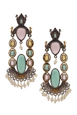 Load image into Gallery viewer, Zeenat DualTone Dangler Earrings