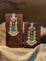Load image into Gallery viewer, Zeenat DualTone Dangler Earrings