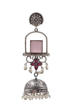 Load image into Gallery viewer, Aanvi Jhumka Stone Earrings