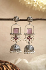 Load image into Gallery viewer, Aanvi Jhumka Stone Earrings