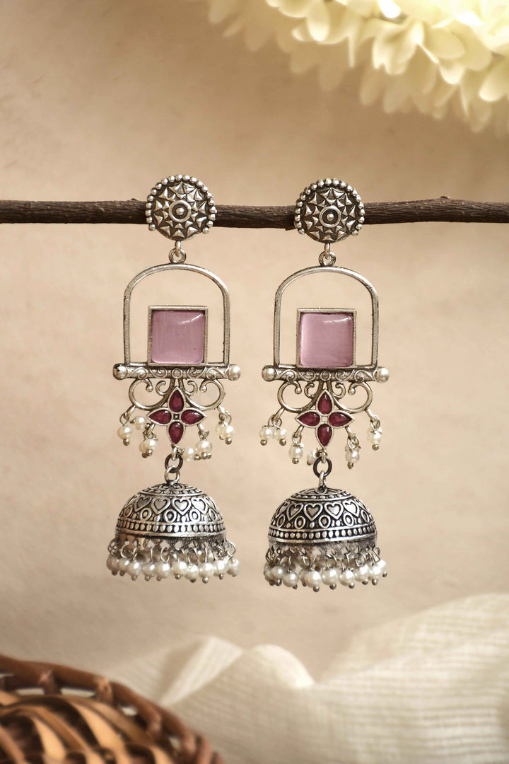 Aanvi Jhumka Stone Earrings