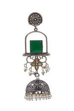 Load image into Gallery viewer, Aanvi Jhumka Stone Earrings