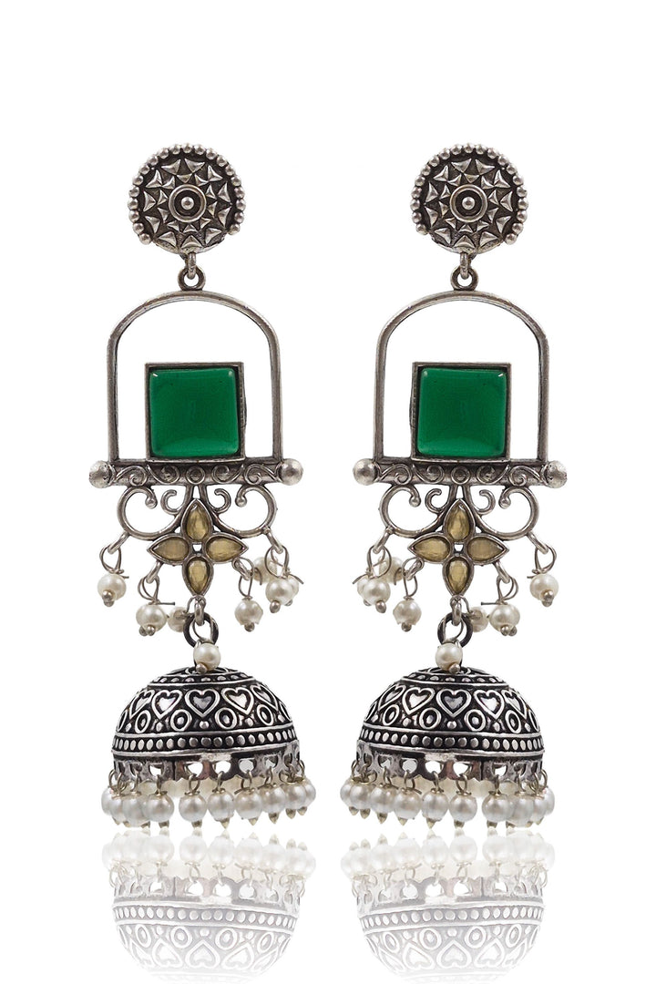 Aanvi Jhumka Stone Earrings