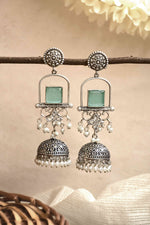 Load image into Gallery viewer, Aanvi Jhumka Stone Earrings